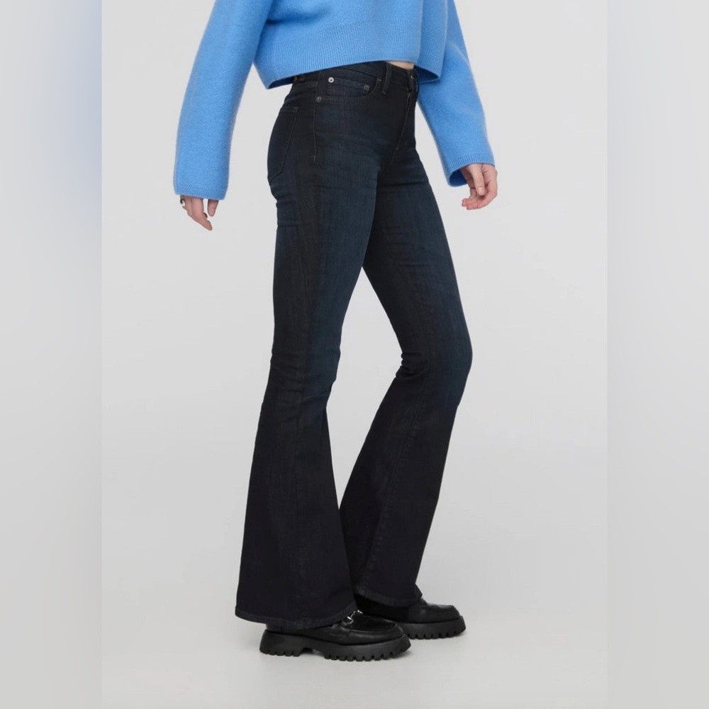 Duer Women's Performance Denim High Rise Flare - Carbon Stone